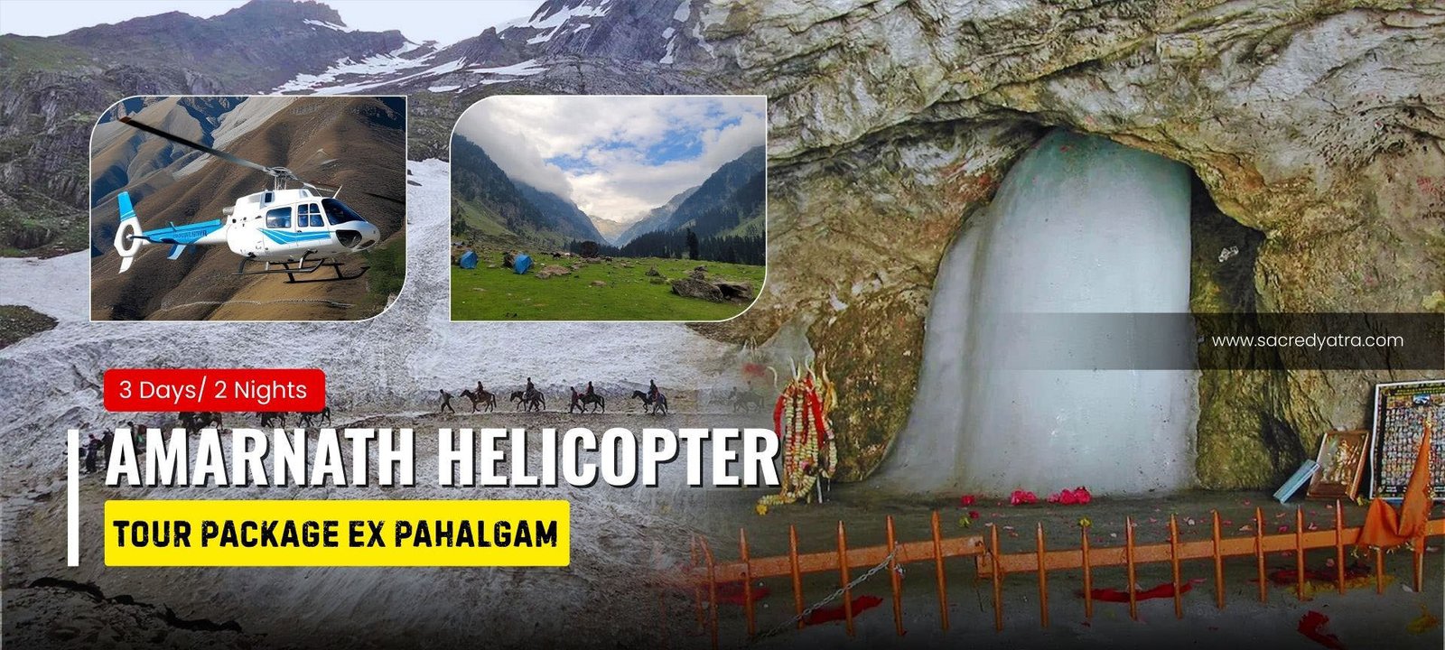 Amarnath 2 Nights Helicopter Package Ex Pahalgam
