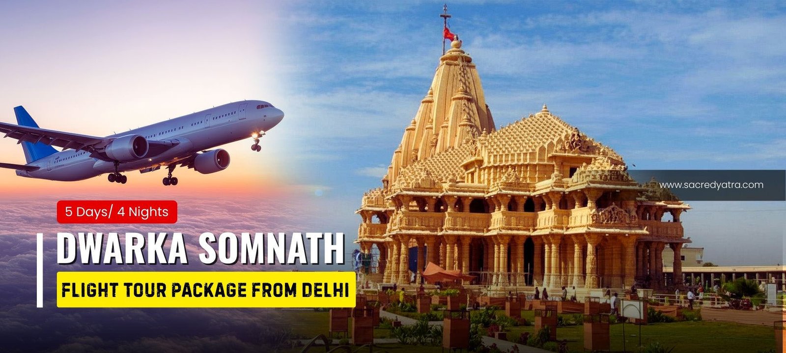 4 Nights Dwarka Somnath Flight Tour Package from Delhi