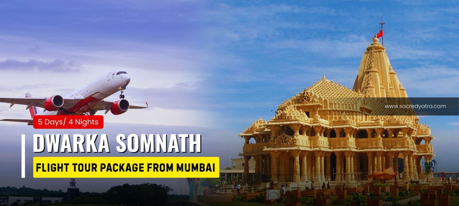 Dwarka Somnath Flight Tour Package from Mumbai