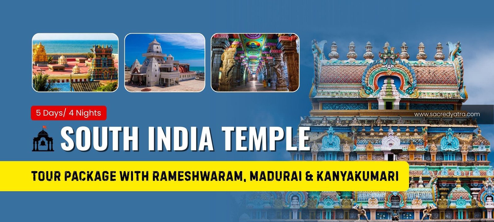 South India Temple Tour Package with Rameshwaram, Madurai & Kanyakumari